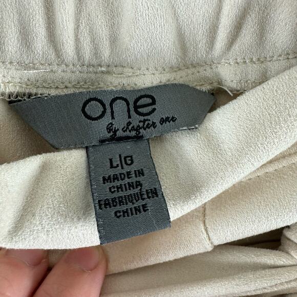 One by Chapter One NWT Cream Suede Jogger Pants Large - Picture 5 of 8